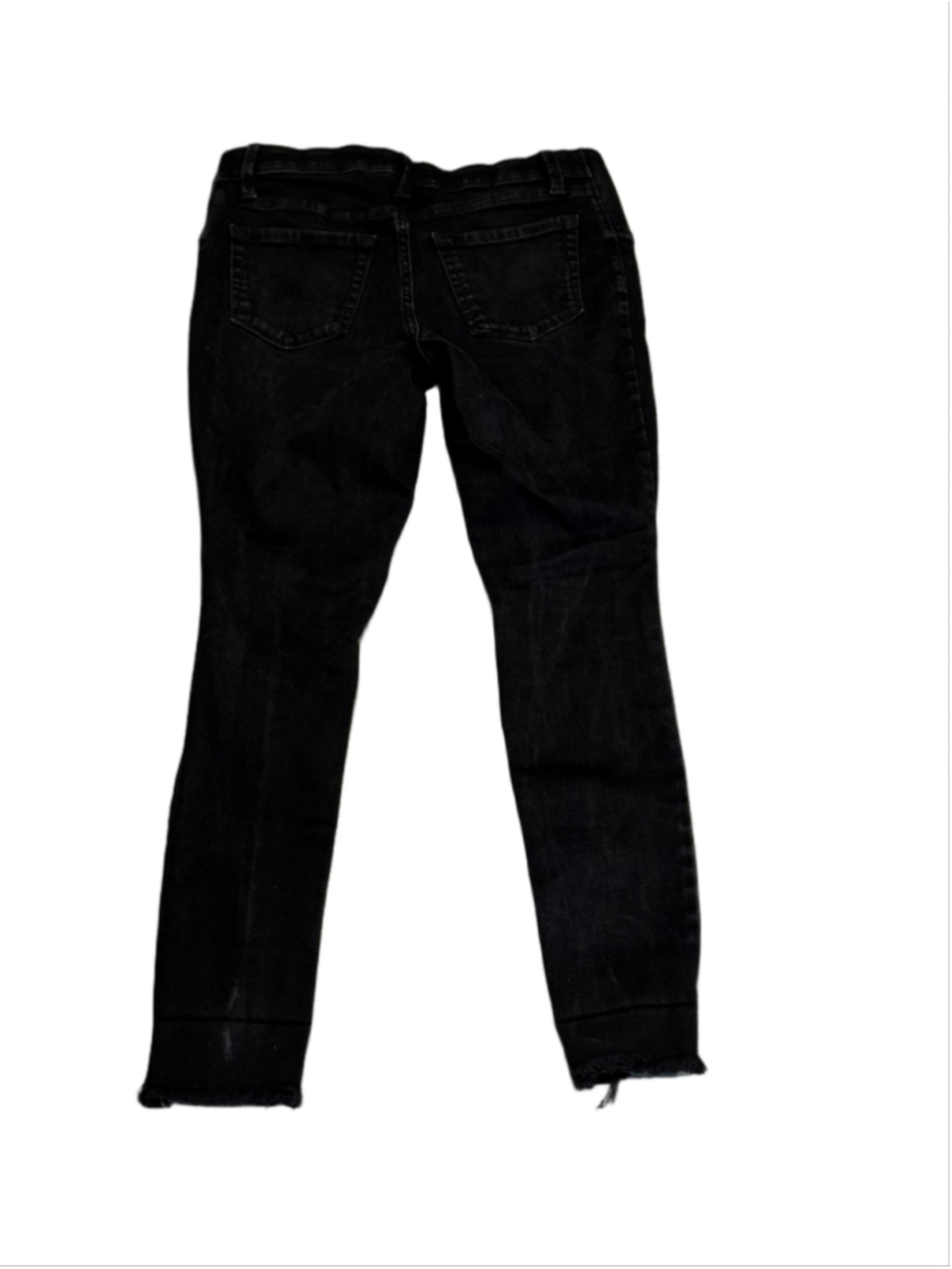 Isabel Maternity Black Distressed Raw Hem Ankle Maternity Pregnancy Jeans - Picture 3 of 5